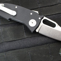 Demko Knives- Nano Shark- Shark Lock Knife- Shark Foot- Black G-10 Handle- Stonewash Finished 20CV Blade