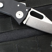 Demko Knives- Nano Shark- Shark Lock Knife- Shark Foot- Black G-10 Handle- Stonewash Finished 20CV Blade