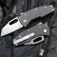 Demko Knives- Nano Shark- Shark Lock Knife- Shark Foot Or Clip Point- Various GRN Handles- Stonewash Finished AUS10A Blade