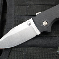 Demko Knives- Shark Cub- Shark Lock Knife- Clip Point Or Slicer- Black GRN Handle- Stonewash Finished AUS-10A Blade