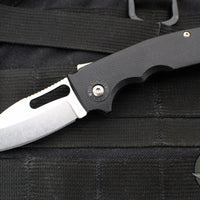 Demko Knives- Shark Cub- Shark Lock Knife- Clip Point Or Slicer- Black GRN Handle- Stonewash Finished AUS-10A Blade