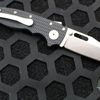 Demko Knives- AD20.5 Shark Lock Knife- Clip Point Or Shark Foot- Black G-10 Handle- Stonewash Finished 20CV Blade