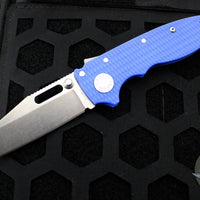 Demko Knives- AD20.5 Shark Lock Knife- Clip Point Or Shark Foot- Blue G-10 Handle- Stonewash Finished 20CV Blade