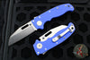 Demko Knives- AD20.5 Shark Lock Knife- Clip Point Or Shark Foot- Blue G-10 Handle- Stonewash Finished 20CV Blade