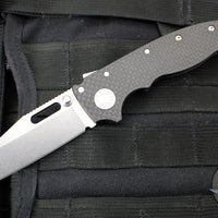 Demko Knives- AD20.5 Shark Lock Knife- Clip Point Or Shark Foot- Carbon Fiber Handle- Stonewash Finished 20CV Steel Blade