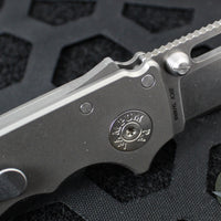 Demko Knives- AD20.5 Shark Lock Knife- Clip Point Or Shark Foot- Smooth Titanium Handle- Stonewash Finished 20CV Blade