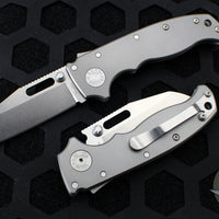 Demko Knives- AD20.5 Shark Lock Knife- Clip Point Or Shark Foot- Smooth Titanium Handle- Stonewash Finished 20CV Blade