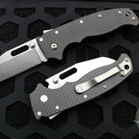 Demko Knives- AD20.5 Shark Lock Knife- Clip Point Or Shark Foot- Carbon Fiber Handle- Stonewash Finished D2 Blade