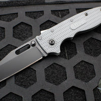 Demko Knives- AD20.5 Shark Lock Knife- Clip Point Or Shark Foot- Grey Grivory Handle- Black DLC Finished D2 Blade
