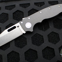 Demko Knives- AD20.5 Shark Lock Knife- Clip Point Or Shark Foot- Carbon Fiber Handle- Stonewash Finished S35VN Blade