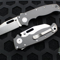 Demko Knives- AD20.5 Shark Lock Knife- Clip Point Or Shark Foot- Carbon Fiber Handle- Stonewash Finished S35VN Blade