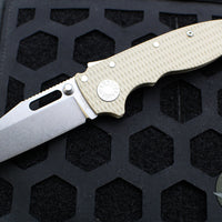 Demko Knives- AD20.5 Shark Lock Knife- Clip Point Or Shark Foot- Coyote G-10 Handle- Stonewash Finished S35VN Blade