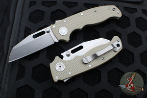 Demko Knives- AD20.5 Shark Lock Knife- Clip Point Or Shark Foot- Coyote G-10 Handle- Stonewash Finished S35VN Blade