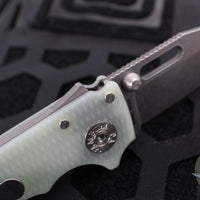 Demko Knives- AD20.5 Shark Lock Knife- Shark Foot- Natural G-10 Handle- Stonewash Finished S35VN Blade