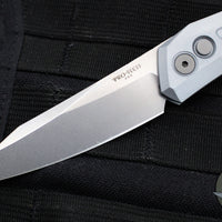 Protech Oligarch Out The Side (OTS) Auto Knife - Grey Handle - Stonewash Magnacut Blade DS101-GREY