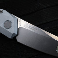 Protech Oligarch Out The Side (OTS) Auto Knife - Grey Handle - Stonewash Magnacut Blade DS101-GREY