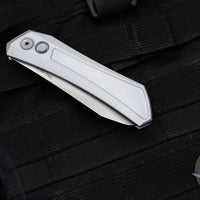 Protech Oligarch Out The Side (OTS) Auto Knife - Grey Handle - Stonewash Magnacut Blade DS101-GREY