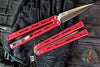 Protech FlyFather 2 Balisong- Red Finished Channel Handles- Satin Finished Blade FF2101-RED
