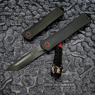 Predator Series Heretic OTF Auto- Manticore-X- Tanto Edge- DLC Blade With Special Predator Language- Special Harding Silver/Brass Bead H031-6A-PRED 2023