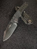 Heretic Knives Pariah OTS Auto Knife- Black Handle- Battleworn Black Blade H048-8A