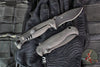 Half Face Blades- Extremis Folder/Flipper- Battle Worn Black PVD Finished Spline Pattern Titanium Handle- Black PVD Finished S45VN Blade