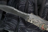 Half Face Blades- Buteo Fixed Blade- Textured Black and Brown G-10 Handle Scales- Armor Black Cerakoted Blade