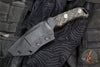 Half Face Blades- Buteo Fixed Blade- Textured Black and Brown G-10 Handle Scales- Armor Black Cerakoted Blade