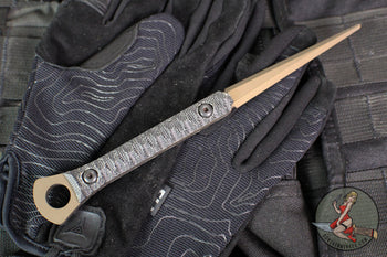 Half Face Blades- Cardiac Spike- Black Canvas Micarta Handle Scales- Burnt Bronze Cerakoted Spike