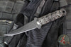 Half Face Blades- Combat Filet- Black Dark Matter Carbon Fiber Handle Scales- Armor Black Cerakoted Blade