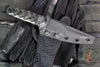 Half Face Blades- Combat Filet- Black Dark Matter Carbon Fiber Handle Scales- Armor Black Cerakoted Blade