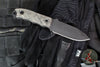 Half Face Blades- Disaster Cub- Textured Black Micarta Handle Scale- Armorer Black Cerakoted 3V Blade
