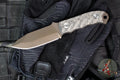 Half Face Blades- Disaster Cub- Textured Black Micarta Handle Scale- Midnight Bronze Cerakoted 3V Blade