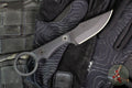 Half Face Blades- Jaq Ringed Fixed Blade- Smooth Black G-10 Handle Scales- Armor Black Cerakoted Blade