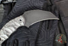 Half Face Blades- Karambito Fixed Blade- Textured Black Canvas Micarta Handle- Armor Black Cerakoted S45VN Blade