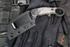 Half Face Blades- Karambito Fixed Blade- Textured Black Canvas Micarta Handle- Armor Black Cerakoted S45VN Blade