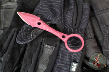 Half Face Blades- Ringstrike Fixed Blade- Rockwork Textured- Cranberry Frost Cerakoted Blade