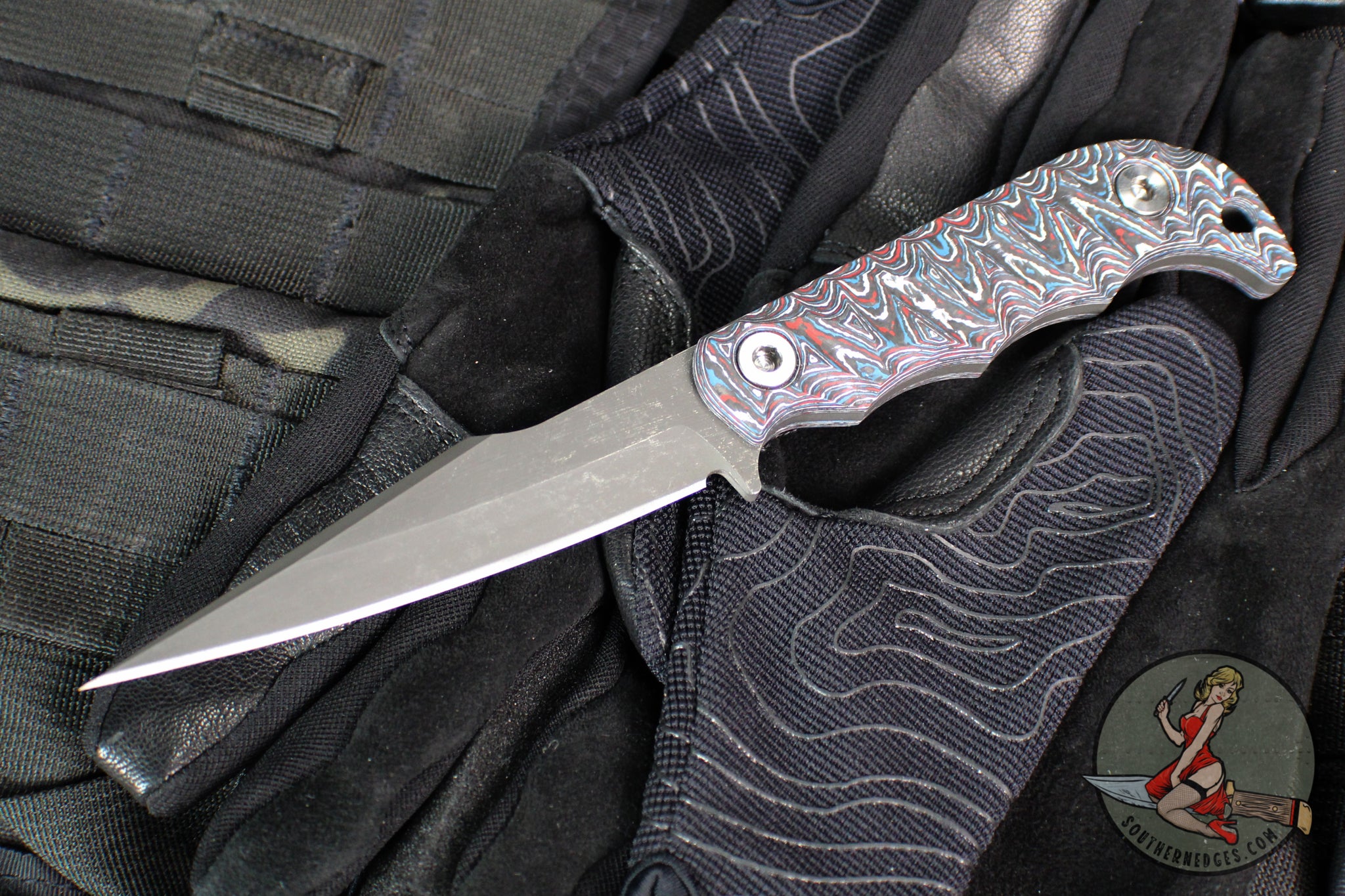Half Face Blades- Senator- Nebula Camo Carbon Handle Scales- Acid Wash ...
