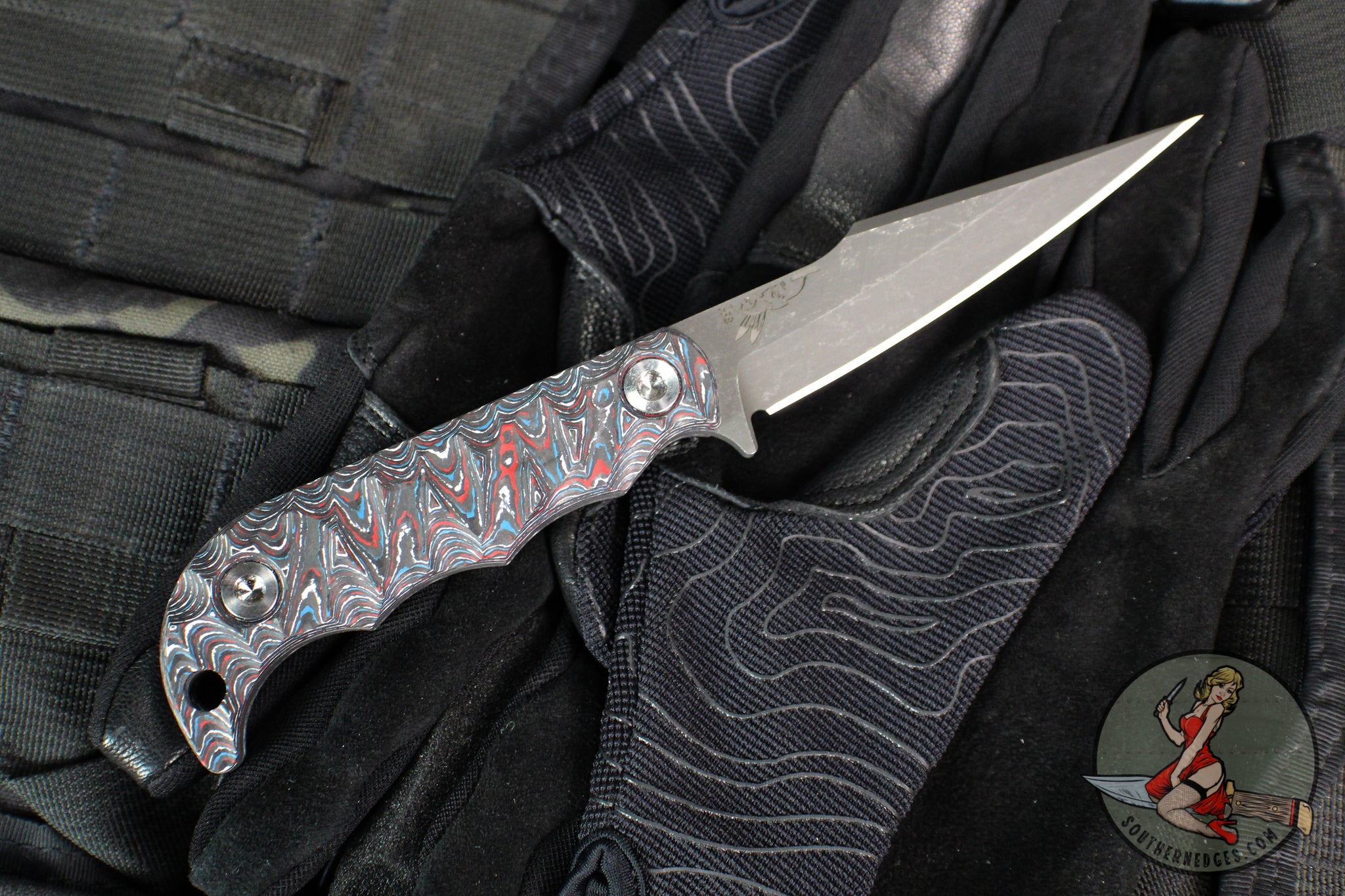 Half Face Blades- Senator- Nebula Camo Carbon Handle Scales- Acid Wash ...