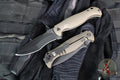 Half Face Blades- Extremis Folder/Flipper- Anodized Bronze Titanium Handle- Black PVD Finished S45VN Blade