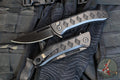 Half Face Blades- Kwaiken Folder/Flipper- Button Lock- Anodized Black Monolithic Aluminum Handle- Diamond Textured Grip- Black Nitride S45VN Blade