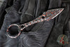 Half Face Blades- Ringstrike Fixed Blade- Rockwork Textured- Black With Patriot Splatter Cerakoted Blade