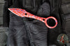 Half Face Blades- Ringstrike Fixed Blade- Rockwork Textured- Red With Patriot Splatter Cerakoted Blade