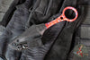 Half Face Blades- Ringstrike Fixed Blade- Rockwork Textured- Red With Patriot Splatter Cerakoted Blade