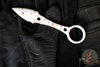 Half Face Blades- Ringstrike Fixed Blade- Rockwork Textured- White With Patriot Splatter Cerakoted Blade