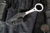 Half Face Blades- Ringstrike Fixed Blade- Rockwork Textured- White With Patriot Splatter Cerakoted Blade