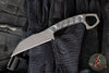 Half Face Blades- SHPOS Fixed Blade- Textured Black Micarta Handle Scales- Acid Etch S45VN Blade