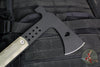 Half Face Blades- Arrowhead Hawk- Armor Black Finished- Smooth Grip OD Green Micarta Handle Scales
