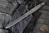 Half Face Blades- V-42 Fixed Blade- Black Micarta Handle Scale- Armor Black Cerakoted S35VN Blade