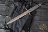 Half Face Blades- V-42 Fixed Blade- Black Micarta Handle Scale- Bronze Cerakoted S35VN Blade