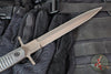 Half Face Blades- V-42 Fixed Blade- Black Micarta Handle Scale- Bronze Cerakoted S35VN Blade